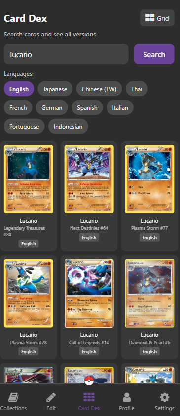 Card Dex – search cards