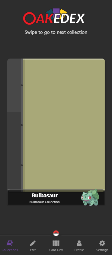 Swipe to next collection – Bulbasaur