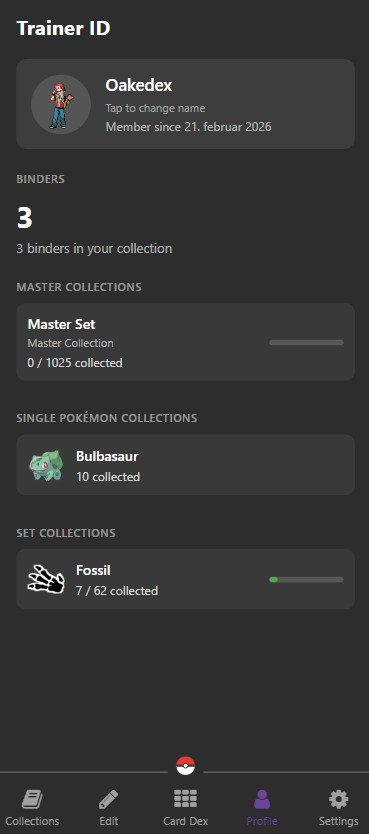 Profile – complete overview of your binders